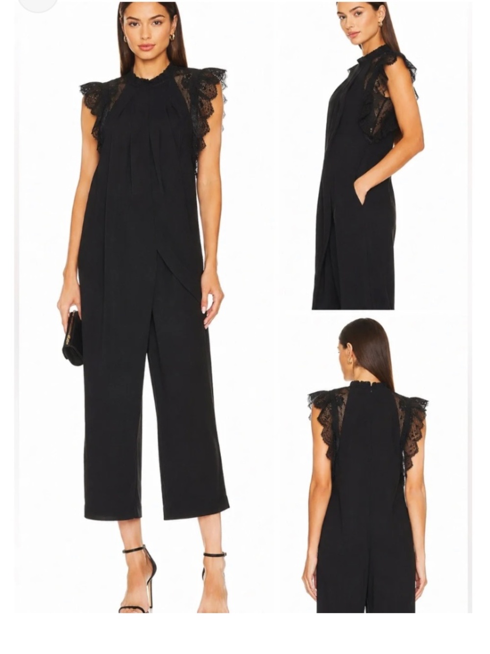 Vanessa Bruno Asymmetric Draped Silk Blend Lace Romper Sz 40